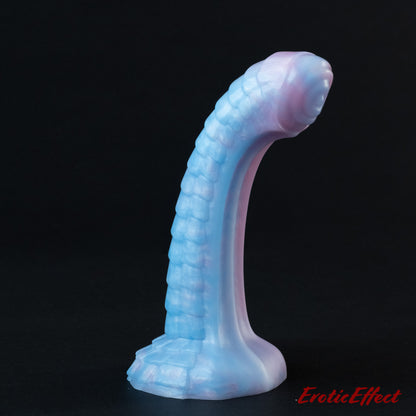 Raithor Dragon Fantasy Silicone Dildo - Large - Medium Firmness - Pink/White/Blue Shimmer