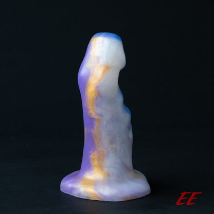 Kuldarnash Silicone Dildo - Soft firmness - Shimmery Blue/Purple/Gold/White