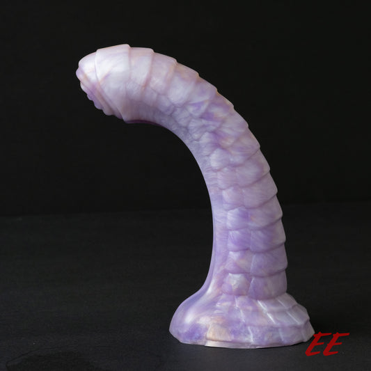 Raithor Dragon Fantasy Silicone Dildo - Shimmery Lavender/White/Gold - Soft Firmness