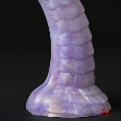 Raithor Dragon Fantasy Silicone Dildo - Shimmery Lavender/White/Gold - Soft Firmness