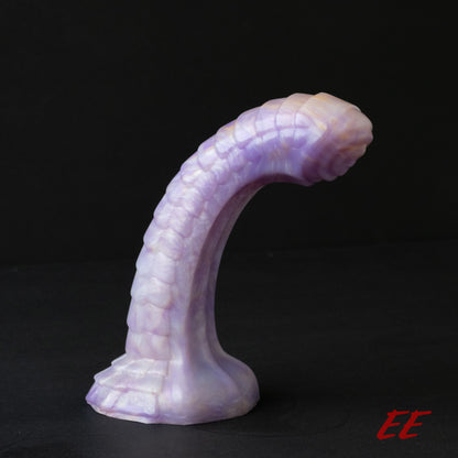 Raithor Dragon Fantasy Silicone Dildo - Shimmery Lavender/White/Gold - Soft Firmness